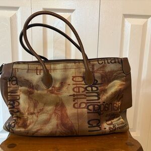 David Jones Stylish Brown and Tan Tote